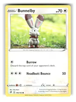 Bunnelby 146/192 Common Rebel Clash Pokemon Lightly Played - Image 1