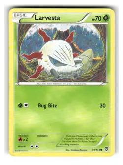 Larvesta 14/114 Common Steam Siege Pokemon Lightly Played - Image 1