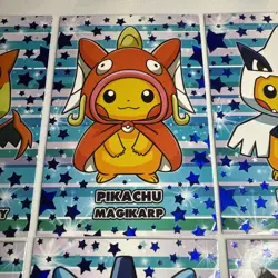 Rare Blue Star Pokemon Card Database Christmas Set Poncho Pikachu FULL SET! - Image 4