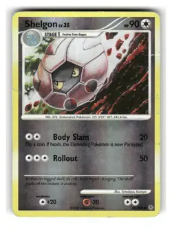 Shelgon 50/100 Uncommon Stormfront Pokemon Reverse Holo Heavily Played - Image 1