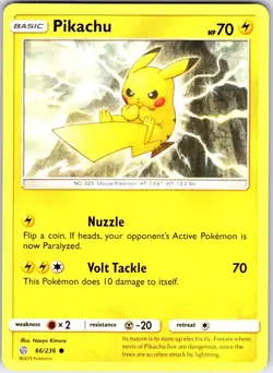 Pikachu 66/236 Common Cosmic Eclipse Pokemon Near Mint - Image 1