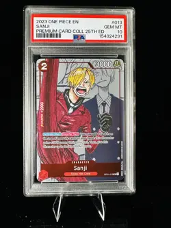 2023 ONE PIECE PREMIUM CARD COLLECTION 25TH ANNIVERSARY #013 SANJI PSA 10 - Image 1