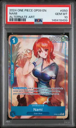 Nami 050 Alternate Art One Piece Op09-Emperors In The New World One Piece PSA 10 - Image 1