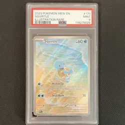 Pokemon TCG Squirtle 170/165 IR Holo SV 151 PSA 9 2023 - Image 1