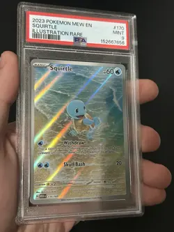 Pokemon Squirtle 170/165 Scarlet & Violet 151 Illustration Rare IR Holo PSA 9 - Image 1