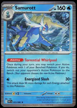 Samurott 023/086 Holo Rare White Flare Pokemon Card Lightly Played - Image 1