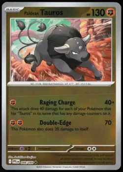 Paldean Tauros 048/094 Uncommon Phantasmal Flames Pokemon Card Reverse Holo NM - Image 1