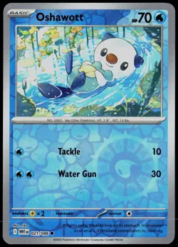 Oshawott 021/086 Common White Flare Pokemon Card Reverse Holo Near Mint - Image 1