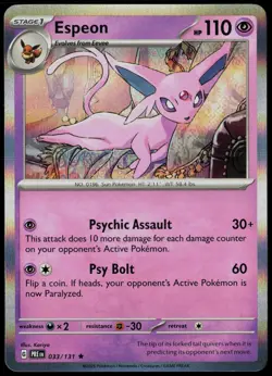 Espeon 033/131 Holo Rare Prismatic Evolutions Pokemon Card Near Mint - Image 1