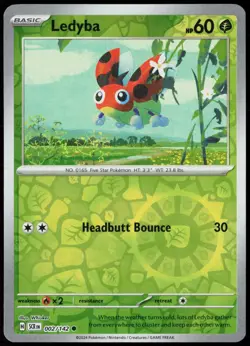 Ledyba 2/142 Common Stellar Crown Pokemon Card Reverse Holo Near Mint - Image 1