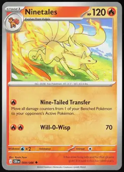 Ninetales 009/086 Uncommon Chaos Rising Pokemon Card Near Mint - Image 1