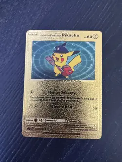 Special Delivery Pikachu Gold Foil Pokemon Card Promo Trading Card SWSH074 - Image 1