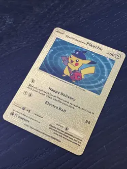 Special Delivery Pikachu Gold Foil Pokemon Card Promo Trading Card SWSH074 - Image 3
