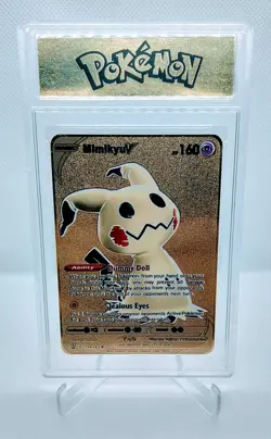 MIMIKYU V 2021 POKEMON BATTLE STYLES GOLD METAL CARD W/ CUSTOM LABEL "ebay1/1" - Image 1