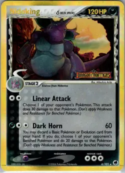 Nidoking Delta Species 6/101 Dragon Frontiers LP Pokemon Card - Image 1