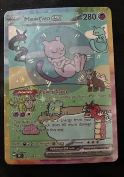 Pokemon Bubble Mewtwo Special Doujin Fan Art Starry Holo Card - Image 1