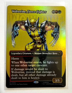 MTG– Marvel Super Heroes – Wolverine, Fierce Fighter Borderless Foil - Rare 0378 - Image 1
