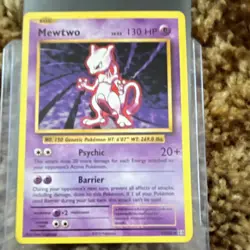 Pokemon TCG Mewtwo 10/102 Base Set Unlimited Holo Rare 130 HP English 1999 - Image 1