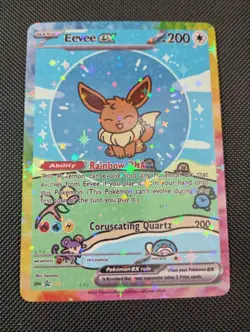Eevee EX Pokemon Bubbles Friend Fan Art Non Tcg Fan Art Card 2025 Holo - Image 1