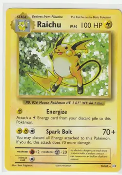 Raichu (XY Evolutions) 36/108 Pokemon Near Mint - Image 1