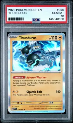 2023 Pokemon OBF EN Thundurus 070/197 GEM MT PSA 10 - Image 1
