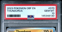 2023 Pokemon OBF EN Thundurus 070/197 GEM MT PSA 10 - Image 2