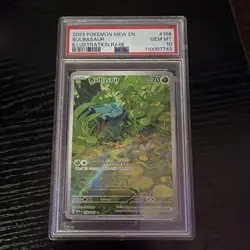 2023 Pokemon SV 151 Bulbasaur 166/165 Illustration Rare Holo PSA 10 English - Image 1
