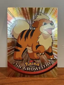 Vintage Pokemon Topps Black Label 2000 Foil Growlithe #58 - Image 1