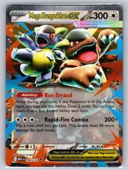 Mega Kangaskhan ex 104/132 Double Rare Mega Evolution Pokemon Holo Near Mint - Image 1