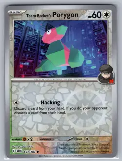 Team Rocket's Porygon 153/182 Common Destined Rivals Pokemon Reverse Holo NM - Image 1