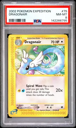 2002 POKEMON EXPEDITION #75 DRAGONAIR PSA 8 - Image 1