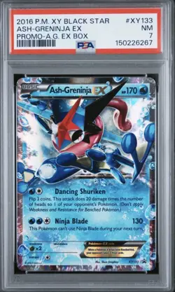 2016 POKEMON XY BLACK STAR PROMO #XY133 ASH-GRENINJA EX BOX PSA 7 New Cert - Image 1