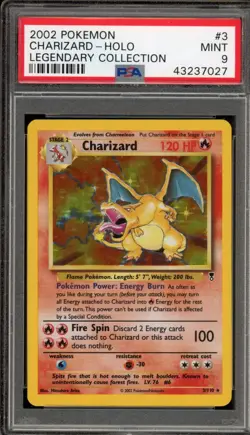 Pokemon Charizard Holo Legendary Coll. 3 PSA 9 Mint - Image 1
