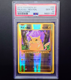 Pokemon Pikachu PSA 10 Reverse Holo Foil 2016 XY Evolutions #35 - Image 1