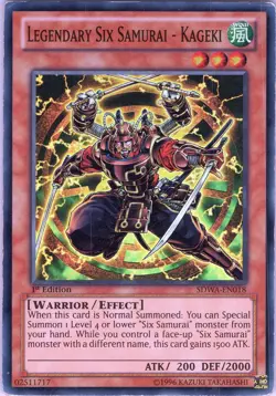 Legendary Six Samurai - Kageki SDWA-EN018 - Super Rare, 1st Edition (LP) - Image 1