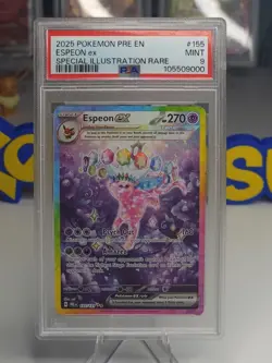 2025 Pokemon Prismatic Evolutions Espeon EX #155/131 SIR PSA 9 - Image 1