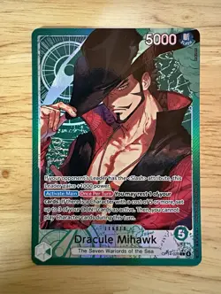 One Piece TCG Dracule Mihawk OP14-020 Alt Art Foil Leader - Image 1