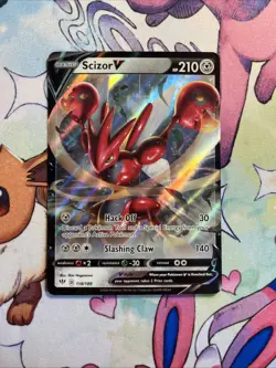 Pokemon TCG Scizor v Darkness Ablaze Holo Ultra Rare Trading Card 118/189 - Image 1