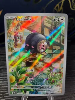 Lechonk SV03 Obsidian Flames 209/197 Holo Illustration Rare Pokemon TCG NM Art - Image 1