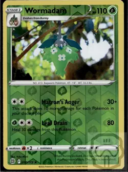 Wormadam 010/172 R (Yuka Morii) Brilliant Stars Pokemon Reverse Holo NM/M - Image 3