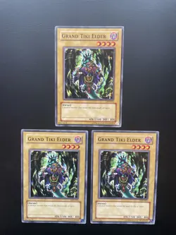 Yugioh Grand Tiki Elder LON-011 Unlimited Edition Common LP X3 - Image 1