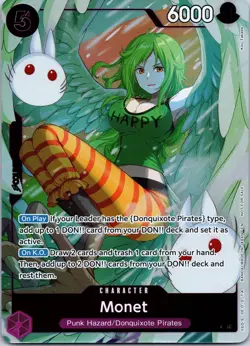Monet (Dash Pack) OP14-074 Rare The Azure Sea's Seven One Piece Foil Near Mint - Image 1