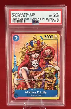 Monkey.D.Luffy (2nd Anniversary Stamped Promo) P-043 One Piece Promotion... - Image 1