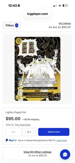 Bandai One Piece Card Game Zehahahahaha! OP16-116 Alt Art Foil Rare Event - Image 3