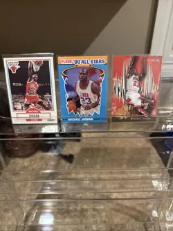 Lot Of 3 Michael Jordan Cards. Fleer 90, Fleer 90 All Star, And 96 Skybox Cards - Image 1