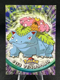 Venusaur Pokemon Topps Non Foil Series 1 Black Logo #03 - Image 1