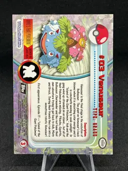 Venusaur Pokemon Topps Non Foil Series 1 Black Logo #03 - Image 2