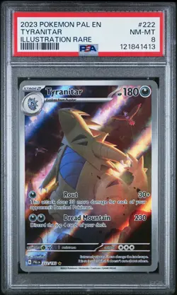 Tyranitar 222/193 Illustration Rare Paldea Evolved Pokemon PSA 8 - Image 1