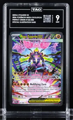 2026 POKEMON PERFECT ORDER SPECIAL ILLUSTRATION RARE MEGA ZYGARDE EX #120 TAG 9 - Image 1