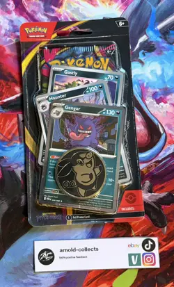 Pokemon TCG Mega Evolution Pitch Black Single Blister Pack Gengar Promo. - Image 1